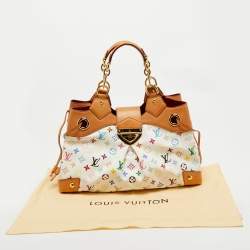 Pre Owned Louis Vuitton White Multicolore Monogram Canvas Ursula Bag