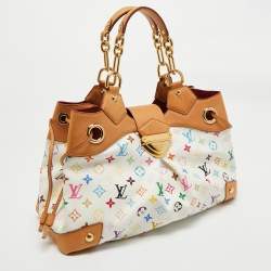 Pre Owned Louis Vuitton White Multicolore Monogram Canvas Ursula Bag