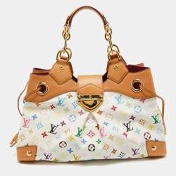Pre Owned Louis Vuitton White Multicolore Monogram Canvas Ursula Bag