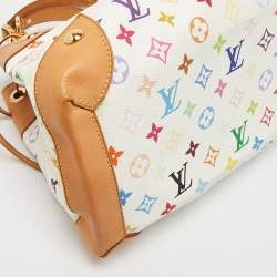 Pre Owned Louis Vuitton White Multicolore Monogram Canvas Ursula Bag