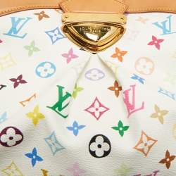 Pre Owned Louis Vuitton White Multicolore Monogram Canvas Ursula Bag