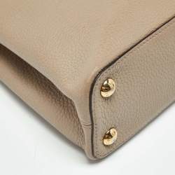 Pre Owned Louis Vuitton Beige Taurillon Leather Capucines BB Bag
