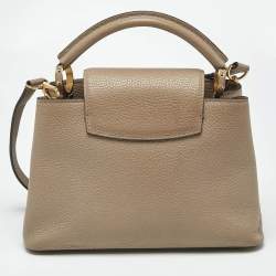 Pre Owned Louis Vuitton Beige Taurillon Leather Capucines BB Bag