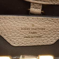 Pre Owned Louis Vuitton Beige Taurillon Leather Capucines BB Bag