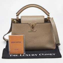 Pre Owned Louis Vuitton Beige Taurillon Leather Capucines BB Bag