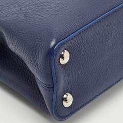 Pre Owned Louis Vuitton Navy Blue/Beige Leather and Python Capucines BB Bag