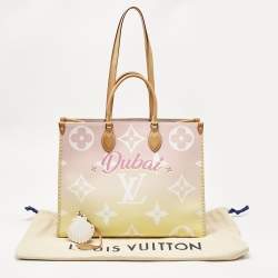 Pre Owned Louis Vuitton Monogram Giant By The Pool Canvas and Raffia Dubai Onthego GM Bag