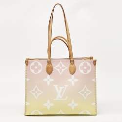 Pre Owned Louis Vuitton Monogram Giant By The Pool Canvas and Raffia Dubai Onthego GM Bag