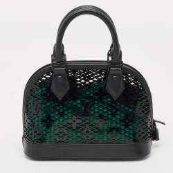 Pre Owned Louis Vuitton Monogram Lace Patent Leather Alma BB Bag
