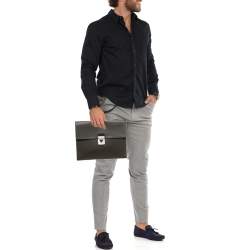 Pre Owned Louis Vuitton Brown Taiga Leather Minuto Portfolio Case