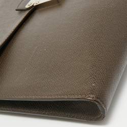 Pre Owned Louis Vuitton Brown Taiga Leather Minuto Portfolio Case