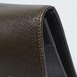 Pre Owned Louis Vuitton Brown Taiga Leather Minuto Portfolio Case