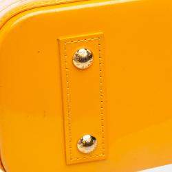 Pre Owned Louis Vuitton Yellow Monogram Vernis Alma BB Handbag