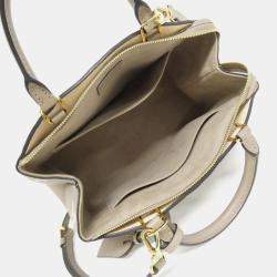 Pre Owned Louis Vuitton Petit Palais PM Tourterelle Bicolor Monogram Empreinte Leather Tote Bag