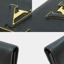 Pre Owned Louis Vuitton Capucines Noir Taurillon Leather Long Wallet
