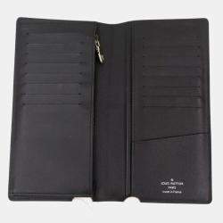 Pre Owned Louis Vuitton Plaza NM Grey Taiga Leather Long Wallet