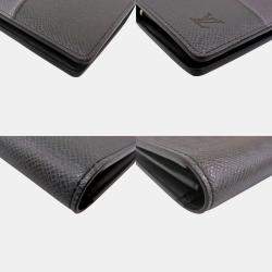Pre Owned Louis Vuitton Plaza NM Grey Taiga Leather Long Wallet