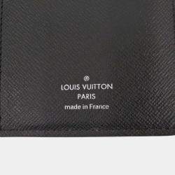 Pre Owned Louis Vuitton Plaza NM Grey Taiga Leather Long Wallet
