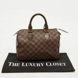 Pre Owned Louis Vuitton Damier Ebene Canvas Speedy 25 Bag
