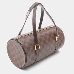 Pre Owned Louis Vuitton Papillon 26 Damier Ebene Canvas Top Handle Bag