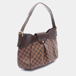Pre Owned Louis Vuitton Sistina MM Shoulder Bag  Damier Canvas Ebene
