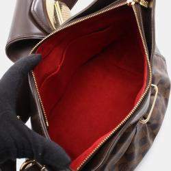 Pre Owned Louis Vuitton Sistina MM Shoulder Bag  Damier Canvas Ebene