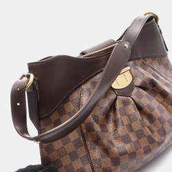 Pre Owned Louis Vuitton Sistina MM Shoulder Bag  Damier Canvas Ebene