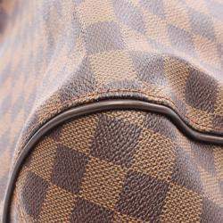 Pre Owned Louis Vuitton Sistina MM Shoulder Bag  Damier Canvas Ebene