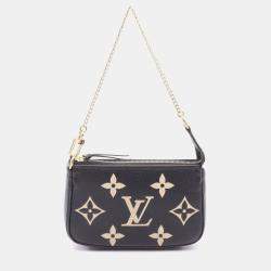 Pre Owned Louis Vuitton Mini Pochette Accessoires Black Monogram Empreinte Leather Clutch Bag
