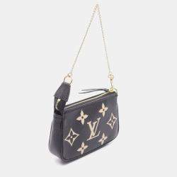 Pre Owned Louis Vuitton Mini Pochette Accessoires Black Monogram Empreinte Leather Clutch Bag
