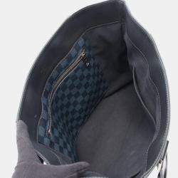 Pre Owned Louis Vuitton Cabas Voyage Tote Bag  Damier Cobalt Canvas Leather Navy