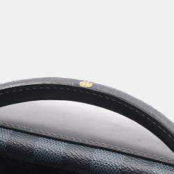 Pre Owned Louis Vuitton Cabas Voyage Tote Bag  Damier Cobalt Canvas Leather Navy