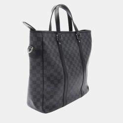 Pre Owned Louis Vuitton Tadao Black Damier Graphite Canvas Tote Bag