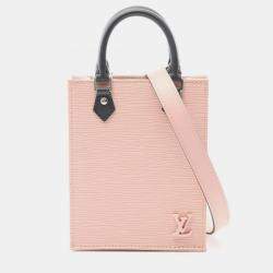 Pre Owned Louis Vuitton Petit Sac Plat Black/Pink Epi Leather Shoulder Bag