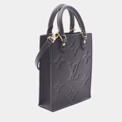 Pre Owned Louis Vuitton Petit Sac Plat Noir Monogram Empreinte Leather Shoulder Bag