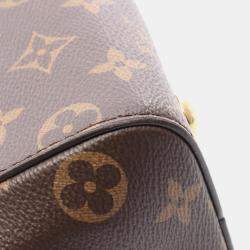 Pre Owned Louis Vuitton Cluny BB Brown Rose Monogram Canvas Shoulder Bag