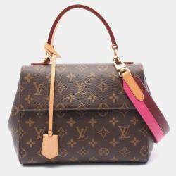 Pre Owned Louis Vuitton Cluny BB Brown Rose Monogram Canvas Shoulder Bag