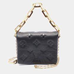 Pre Owned Louis Vuitton Coussin Black Monogram Embossed Leather Shoulder Bag