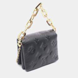 Pre Owned Louis Vuitton Coussin Black Monogram Embossed Leather Shoulder Bag