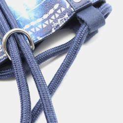 Pre Owned Louis Vuitton Randonnee PM Blue Monogram Leather and Canvas Backpack