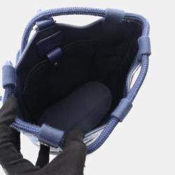 Pre Owned Louis Vuitton Randonnee PM Blue Monogram Leather and Canvas Backpack