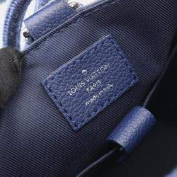 Pre Owned Louis Vuitton Randonnee PM Blue Monogram Leather and Canvas Backpack