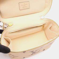 Pre Owned Louis Vuitton Vanity PM Beige/Brown Tone Monogram Empreinte Leather Top Handle Bag
