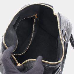 Pre Owned Louis Vuitton Speedy Bandouliere 25 Black Monogram Empreinte Leather Shoulder Bag