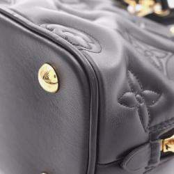 Pre Owned Louis Vuitton Alma Soft BB Noir Bubblegram Leather Shoulder Bag