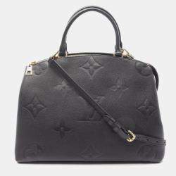 Pre Owned Louis Vuitton Grand Palais MM Noir Monogram Empreinte Leather Tote Bag