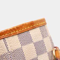 Pre Owned Louis Vuitton White Damier Azur Neverfull MM