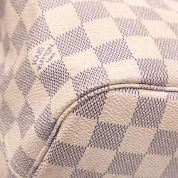 Pre Owned Louis Vuitton White Damier Azur Neverfull MM