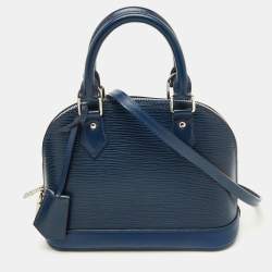 Pre Owned حقيبة لووي فيتون ألما جلد إيبي أزرق سيليستي BB