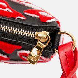 Pre Owned Louis Vuitton Black/Red Urs Fischer Monogram Tuffetage Pochette Accessoires